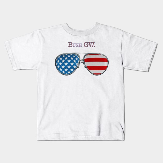 USA GLASSES GEORGE WALKER BUSH Kids T-Shirt by SAMELVES